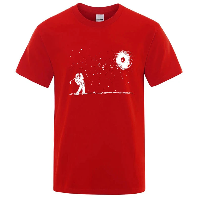 Men's High Quality Cotton Blend Funny Astronaut Print Summer T Shirt Loose O-neck Men Tshirt Short Sleev… - product view 11