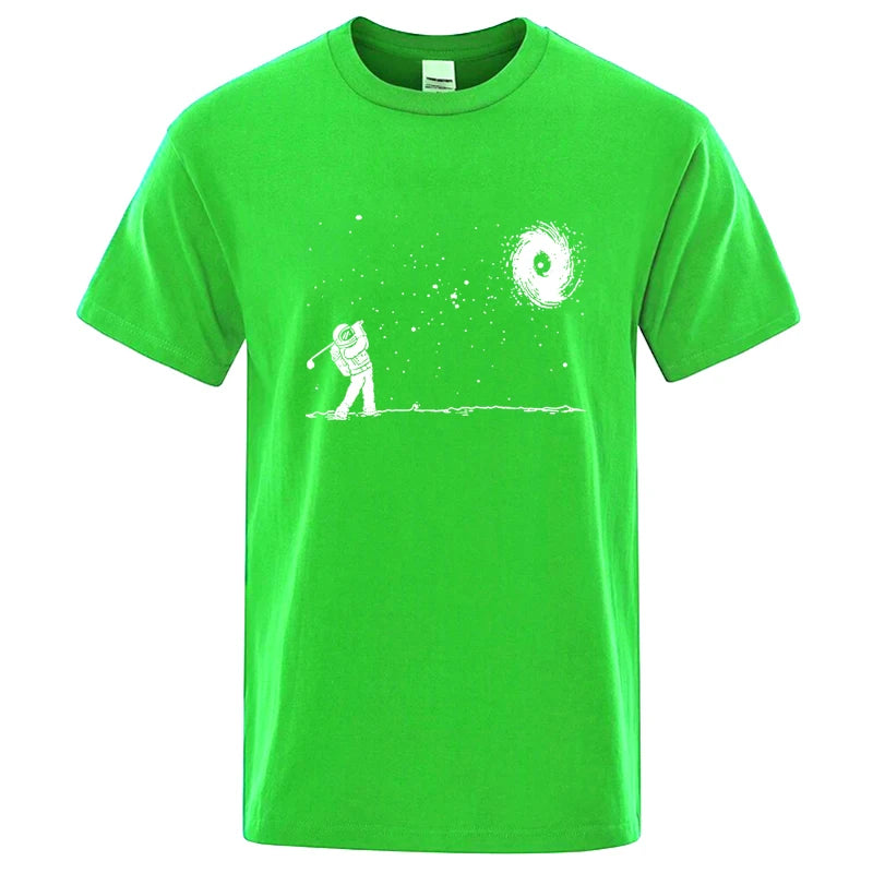 Men's High Quality Cotton Blend Funny Astronaut Print Summer T Shirt Loose O-neck Men Tshirt Short Sleev… - product view 12