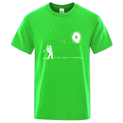 Men's High Quality Cotton Blend Funny Astronaut Print Summer T Shirt Loose O-neck Men Tshirt Short Sleev… - product view 12