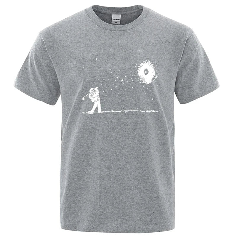Men's High Quality Cotton Blend Funny Astronaut Print Summer T Shirt Loose O-neck Men Tshirt Short Sleev… - product view 10