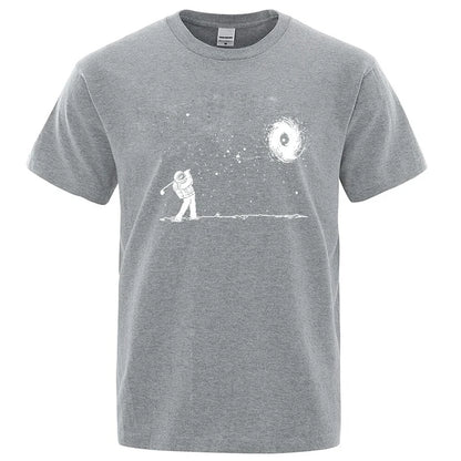 Men's High Quality Cotton Blend Funny Astronaut Print Summer T Shirt Loose O-neck Men Tshirt Short Sleev… - product view 10