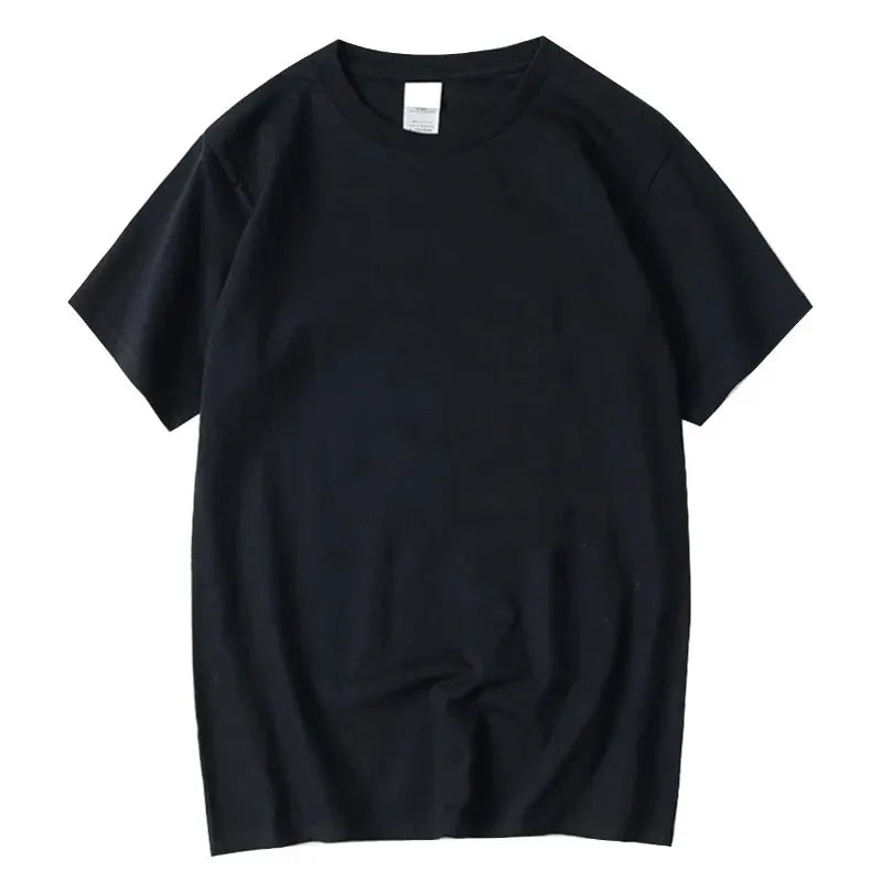 Summer Casual Men's T-Shirt Solid Color Soft and Loose Round Neck Top for Men Loose Soft Cool Cotton Mal… - product view 3