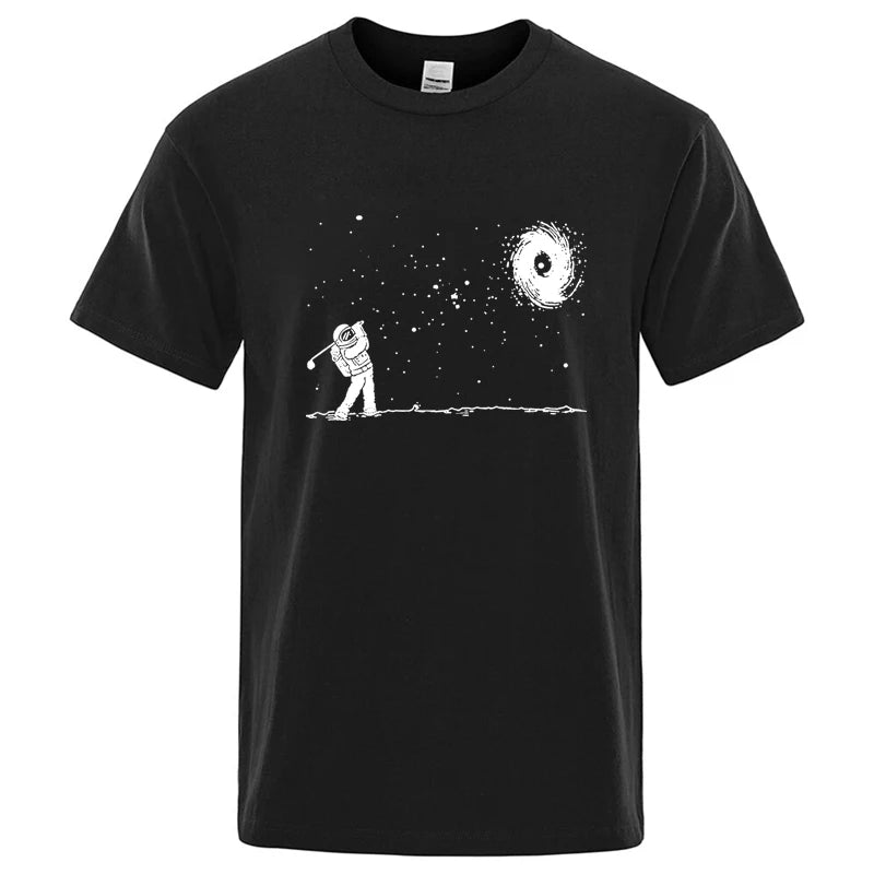 Men's High Quality Cotton Blend Funny Astronaut Print Summer T Shirt Loose O-neck Men Tshirt Short Sleev… - product view 2