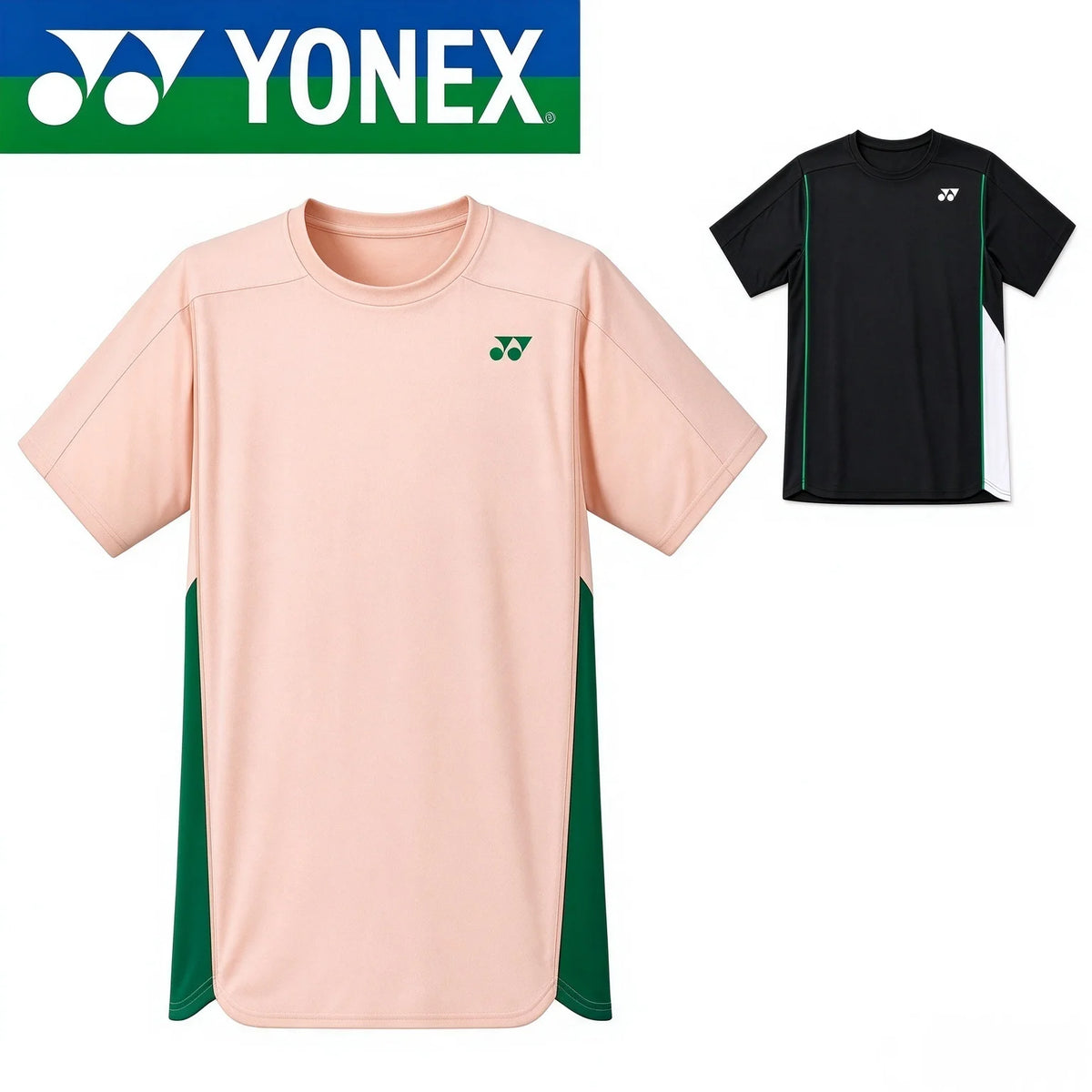 YONEX Badminton T-Shirt Men Women Quick Dry Breathable Color Block Crew Neck Short Sleeve Sports Trainin…