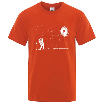 Men's High Quality Cotton Blend Funny Astronaut Print Summer T Shirt Loose O-neck Men Tshirt Short Sleev… - product view 8